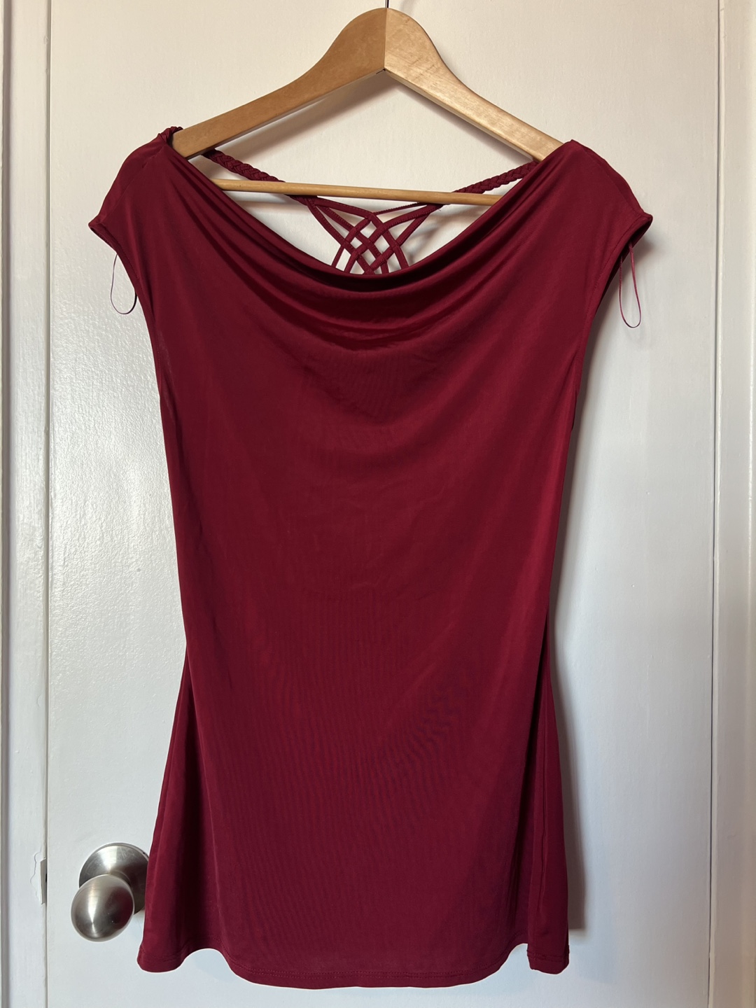 Cynthia Rowley Burgundy Cowl Neck Sleeveless Top, Size M - photo 2