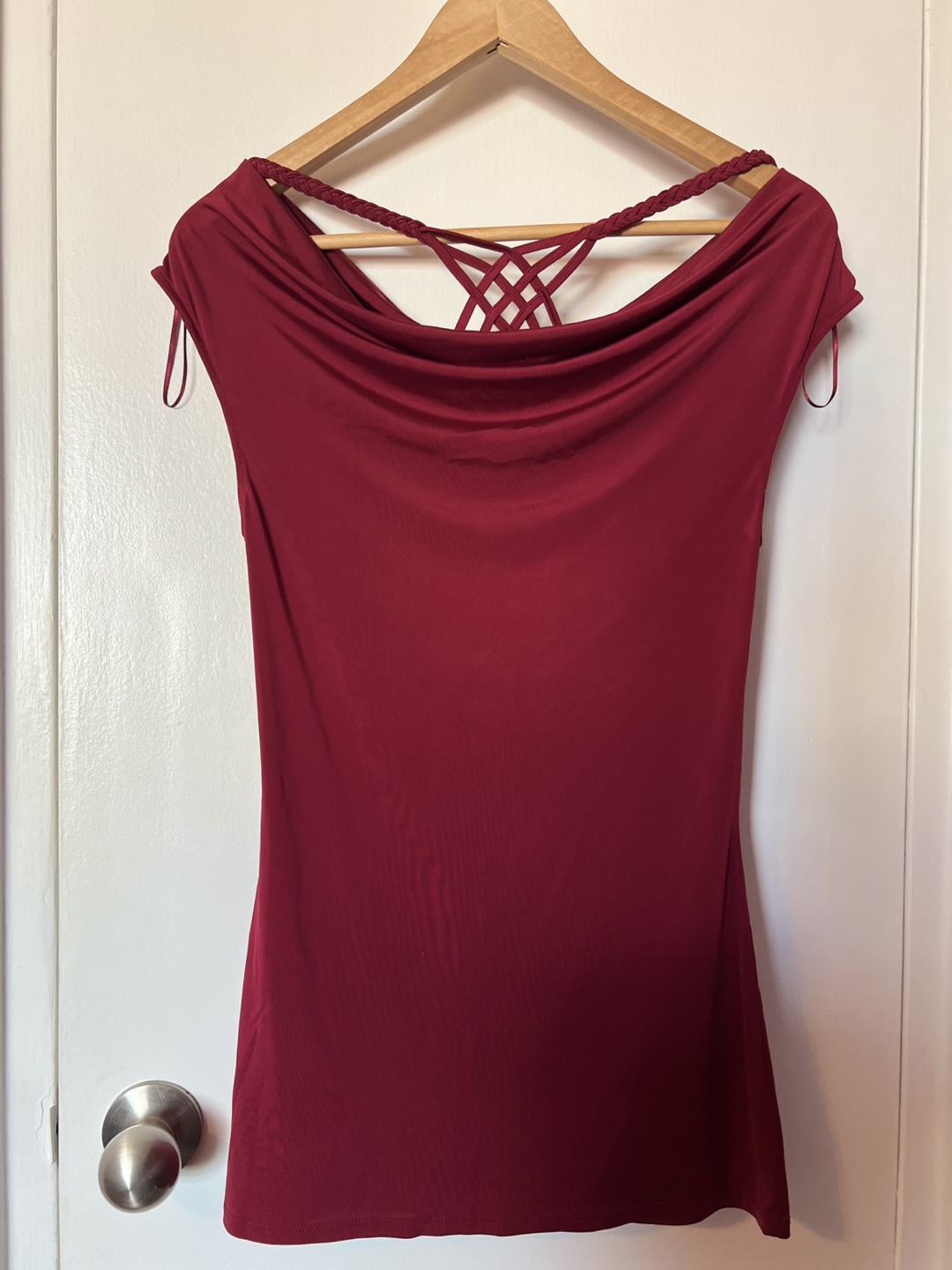 Cynthia Rowley Burgundy Cowl Neck Sleeveless Top, Size M