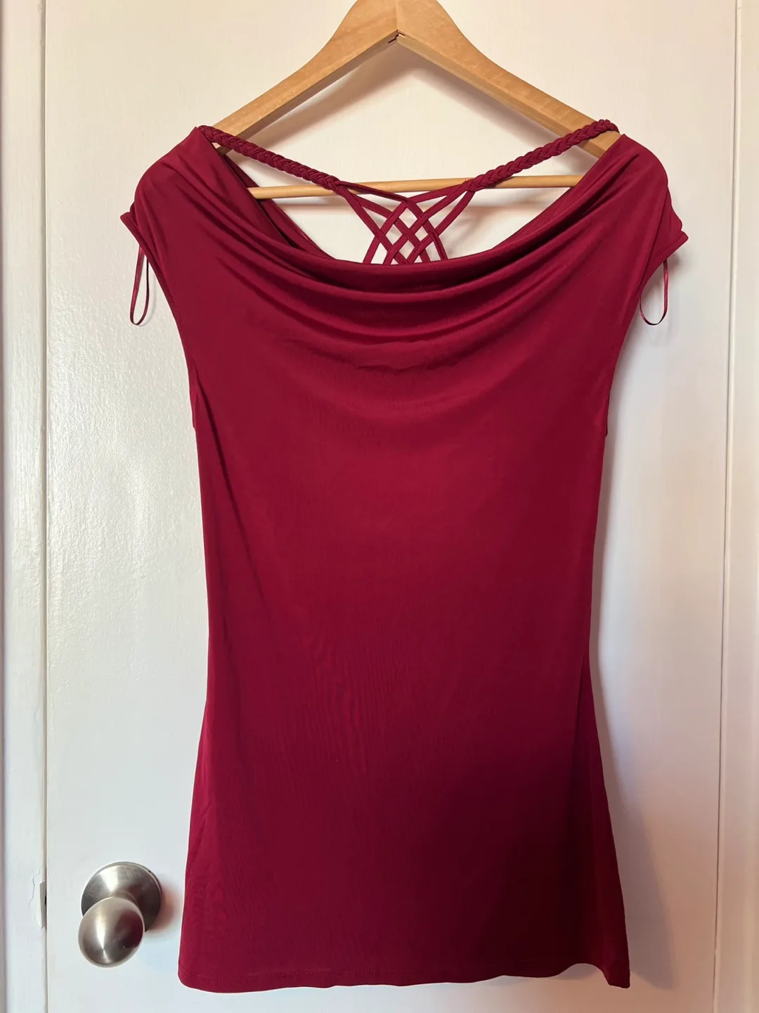 Cynthia Rowley Burgundy Cowl Neck Sleeveless Top, Size M thumbnail