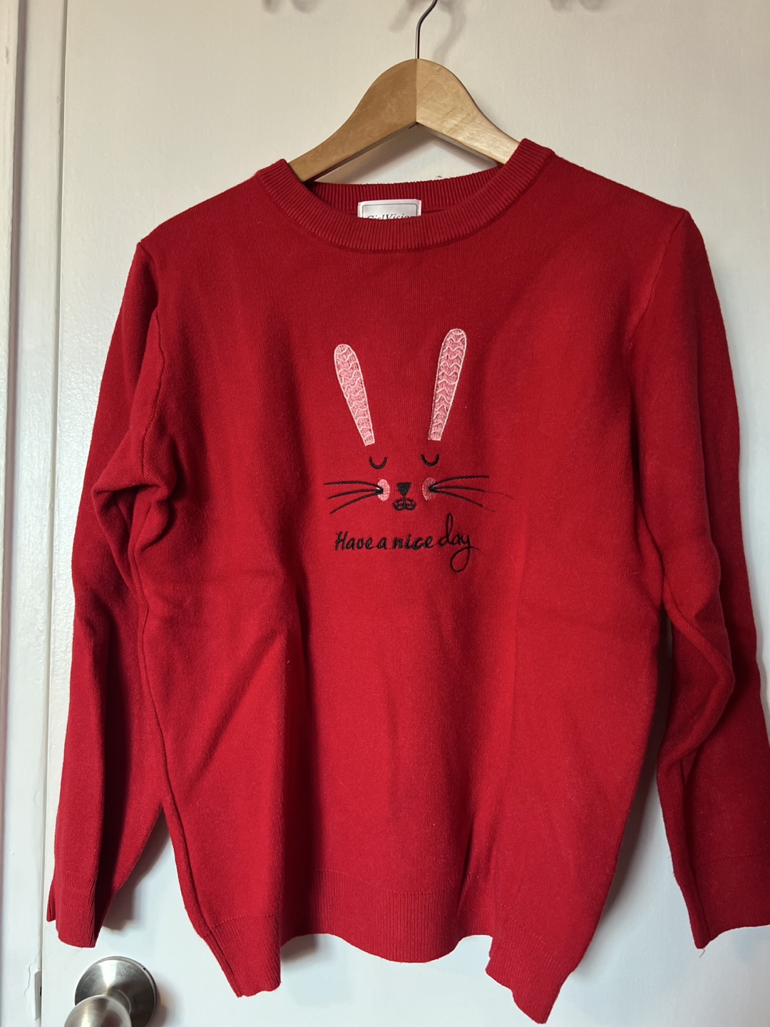 #freecycle - Red Bunny Sweater
