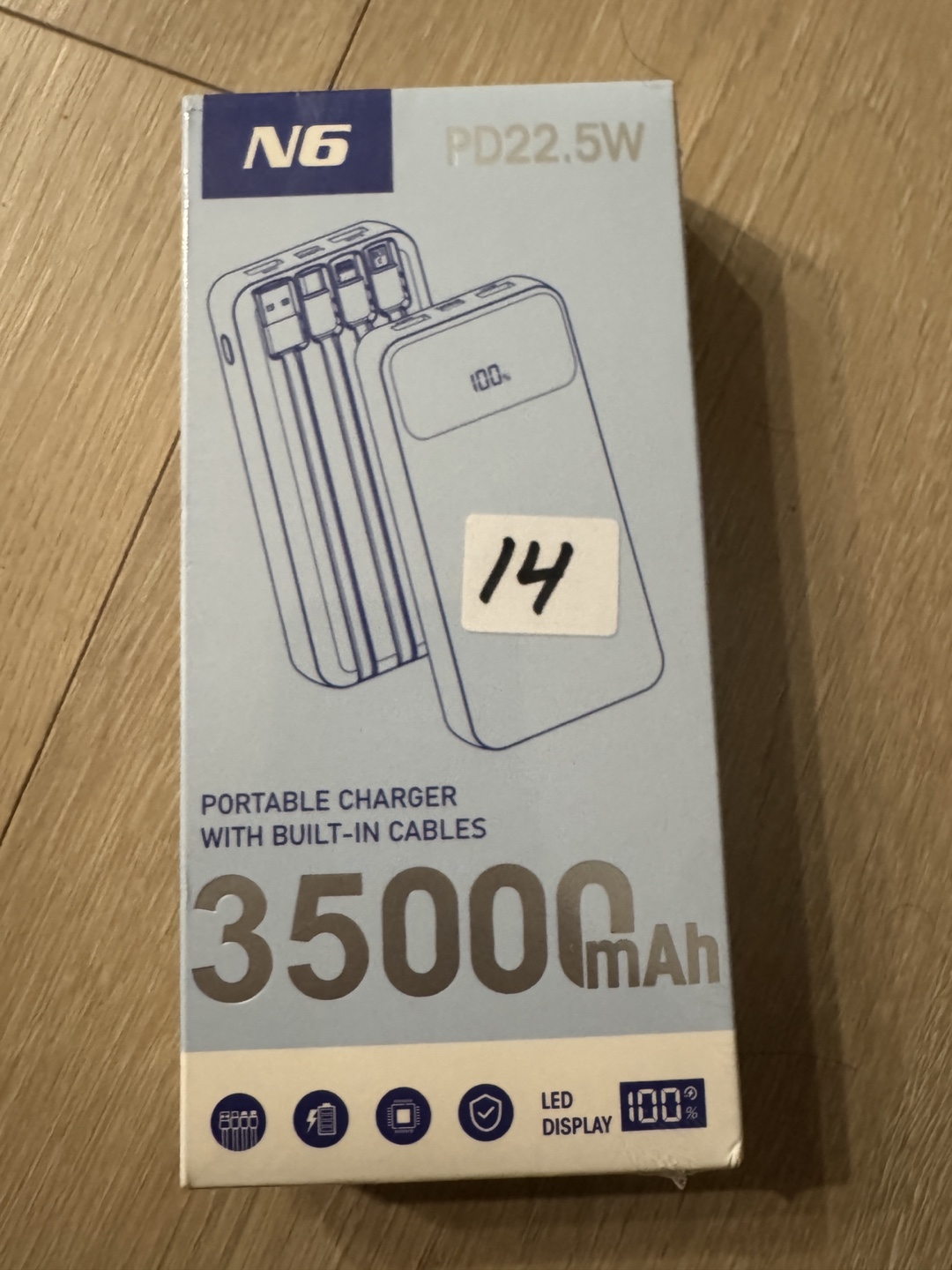 N6 35000mAh Portable Charger with cable