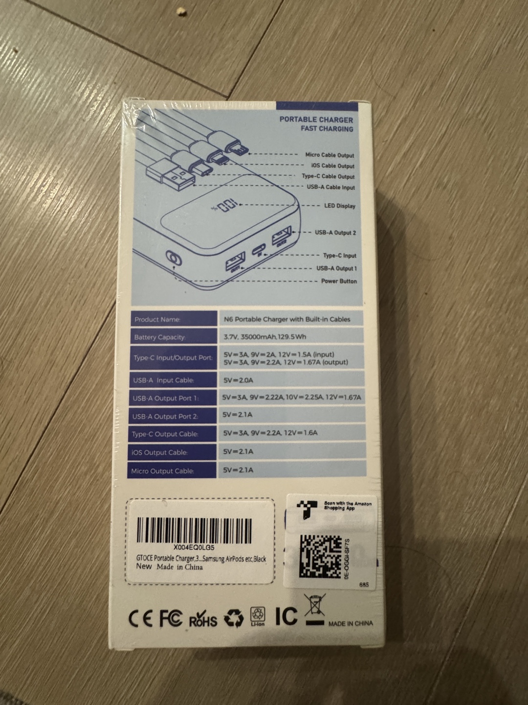 N6 35000mAh Portable Charger with cable - photo 2
