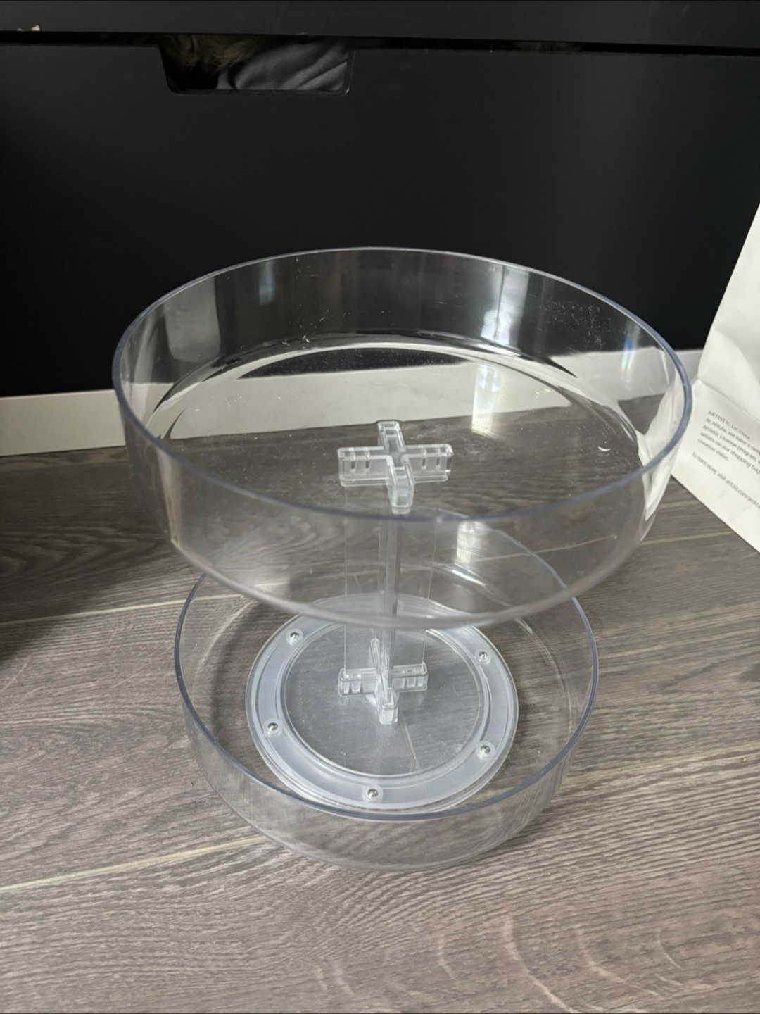 Clear Plastic rotating Two-Tiered Organiser #freecycle - photo 2