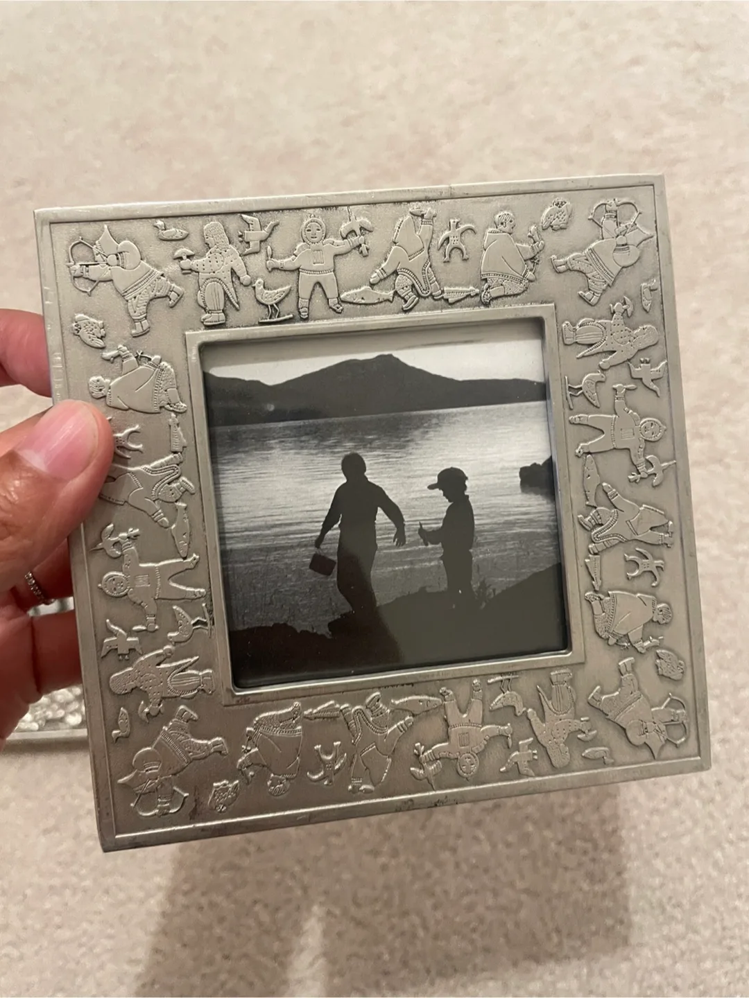 Set of Two Vintage Pewter Photo Frames image indicator(3)