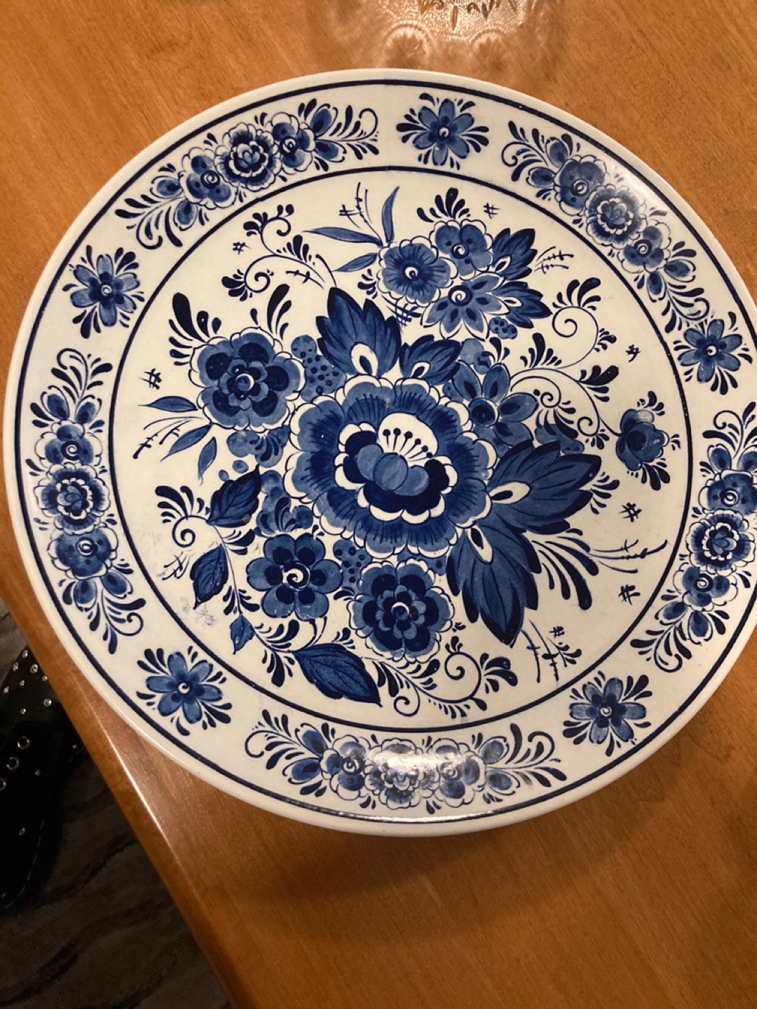 Royal Delft Blue and White Floral Decorative Plate - photo 2