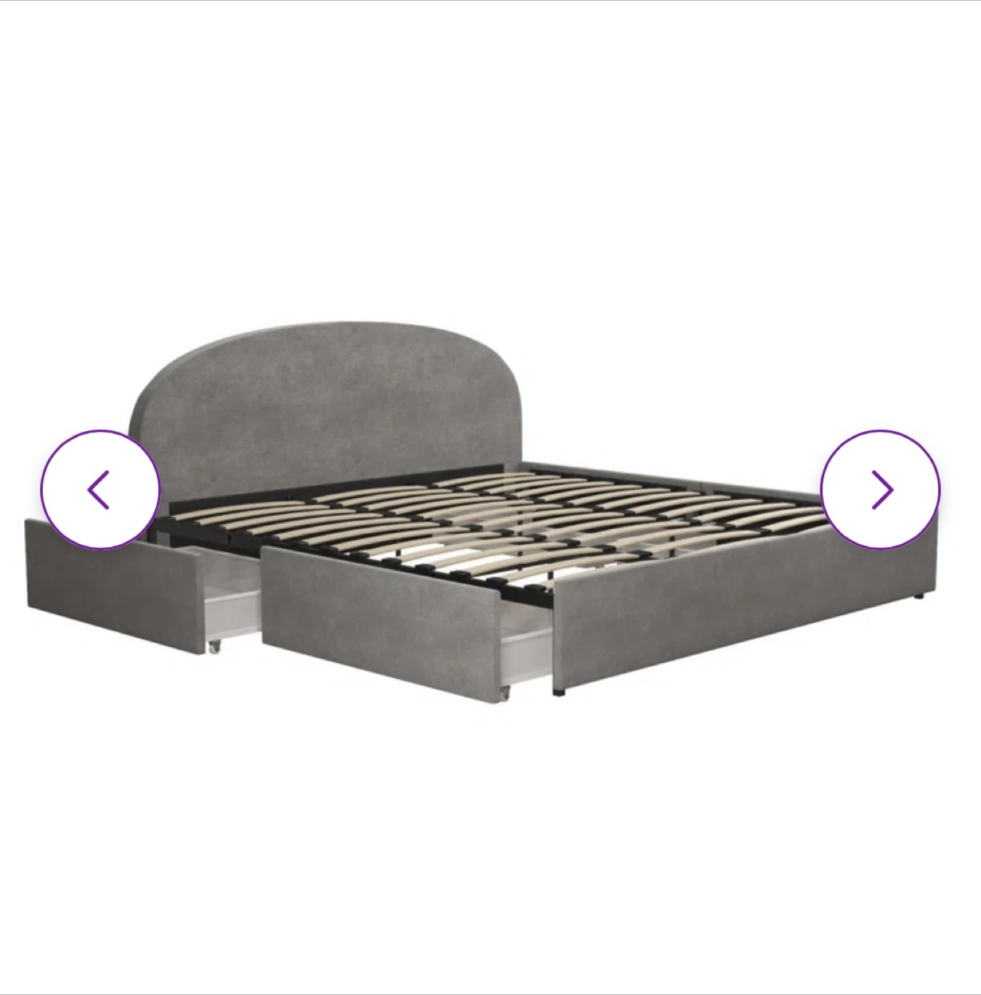 King Upholstered Storage Bed Frame with Drawers - Gray - photo 2