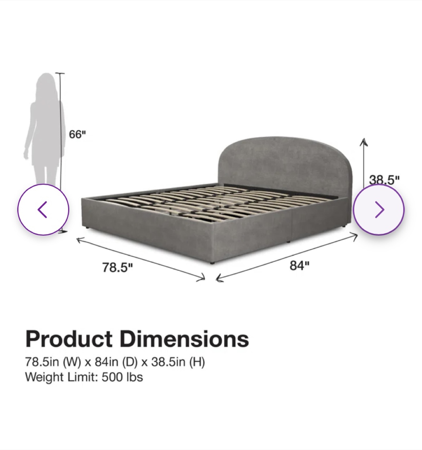King Upholstered Storage Bed Frame with Drawers - Gray - photo 4