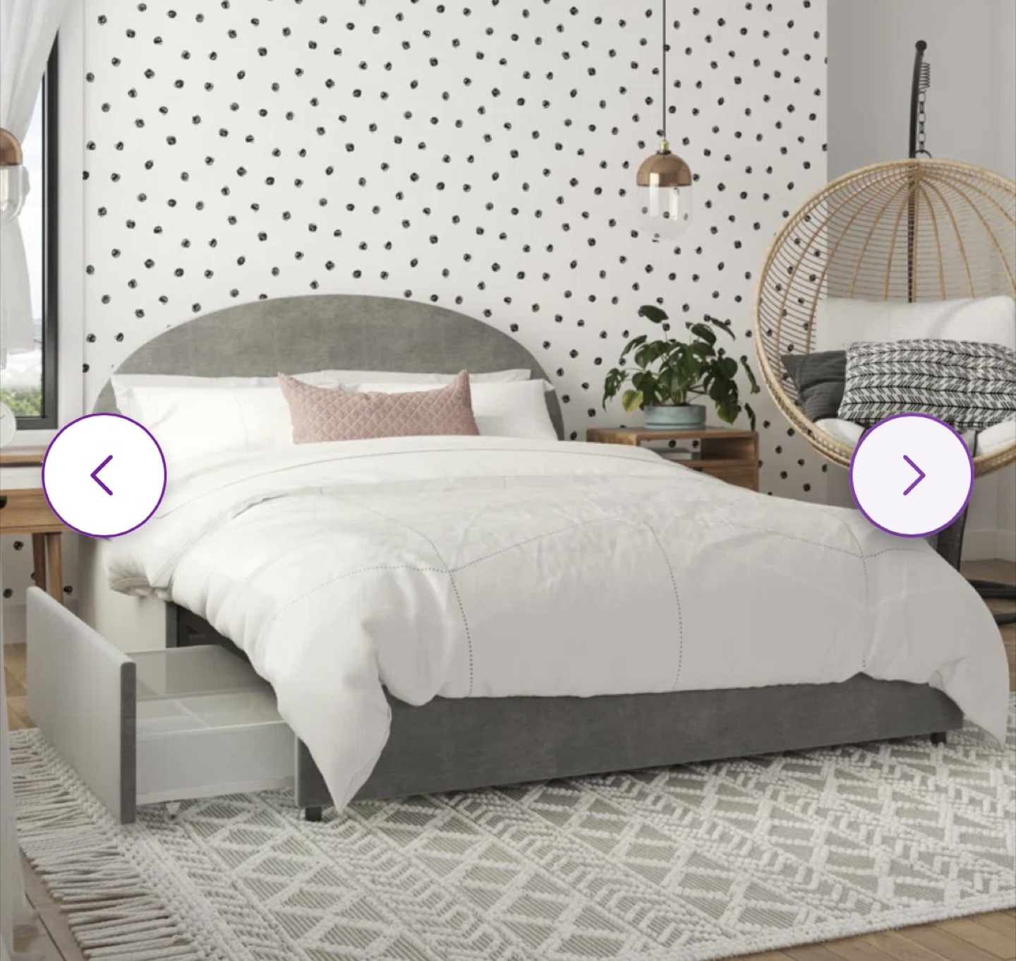 King Upholstered Storage Bed Frame with Drawers - Gray