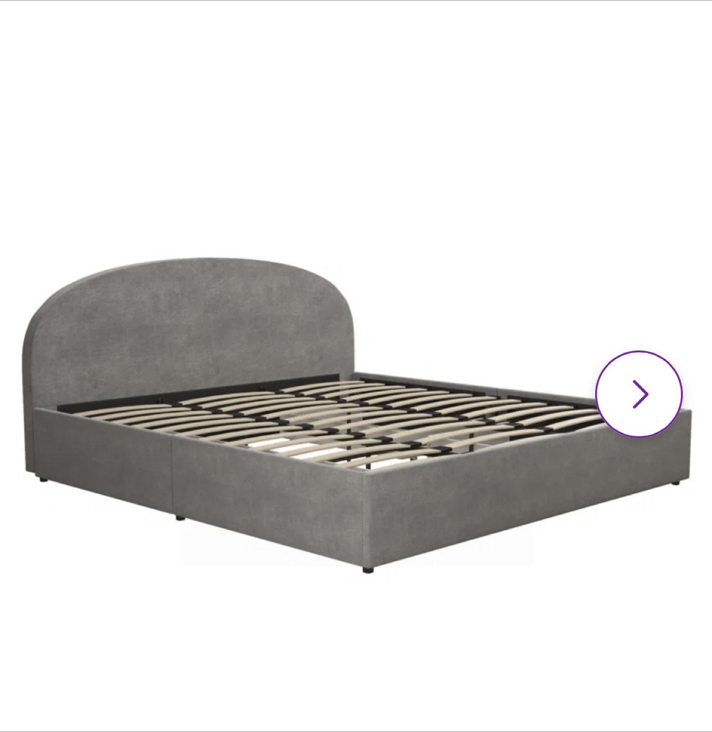 King Upholstered Storage Bed Frame with Drawers - Gray - photo 3