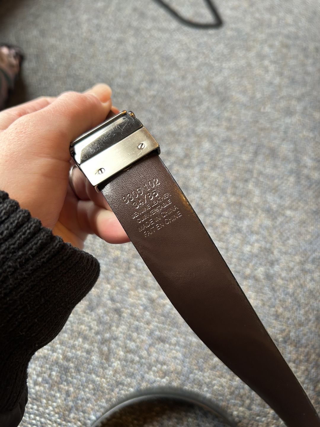 Men's Brown Leather Belt with Silver Buckle #freecycle - photo 2
