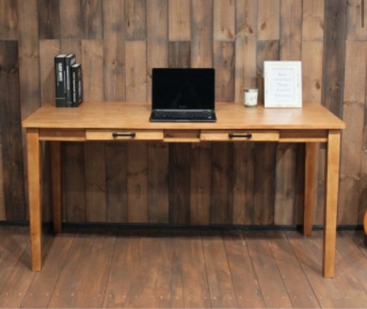 Large Wooden Desk with Three Drawers