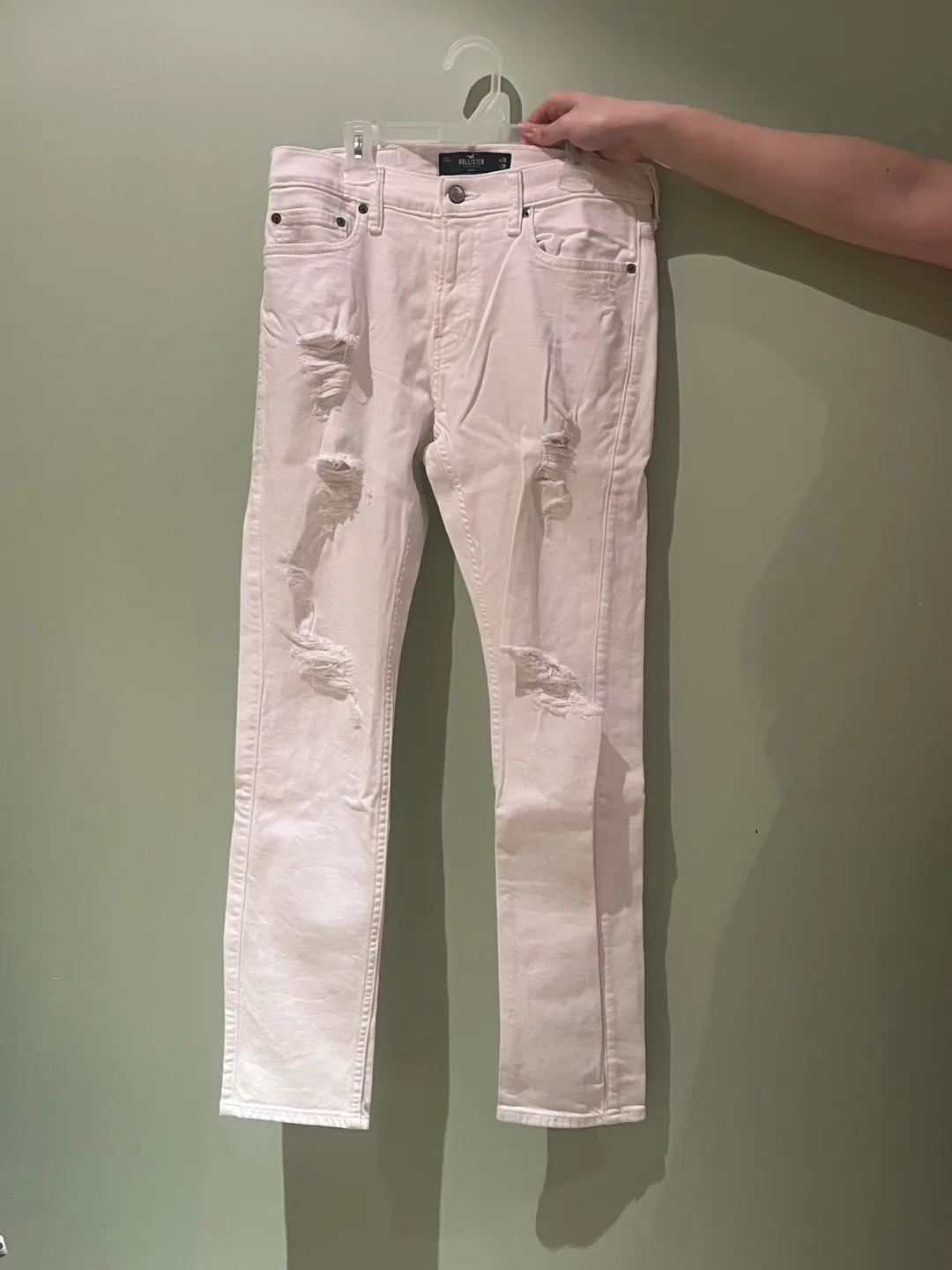 Hollister White Distressed Jeans thumbnail