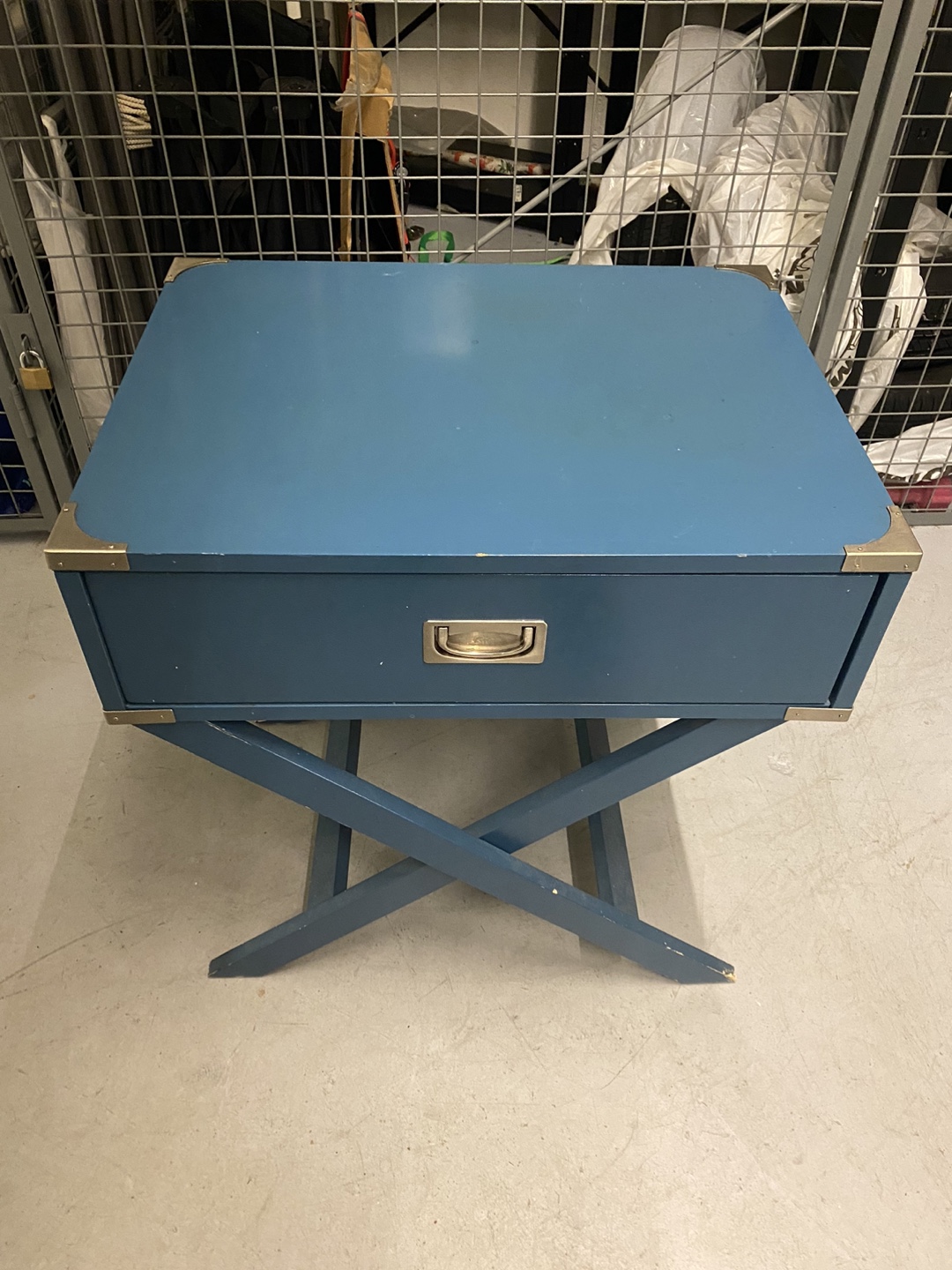 Blue Nightstand with Single Drawer - photo 2