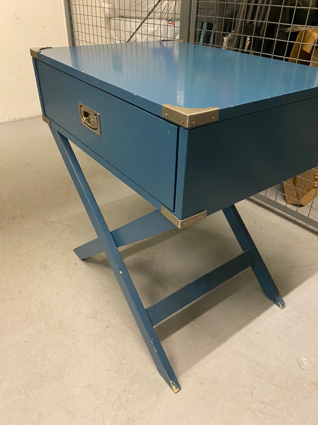 Blue Nightstand with Single Drawer thumbnail