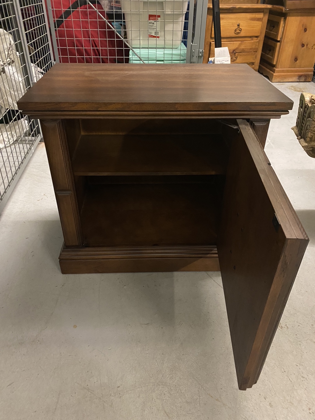 Vintage Wooden Nightstand with Cabinet - photo 2