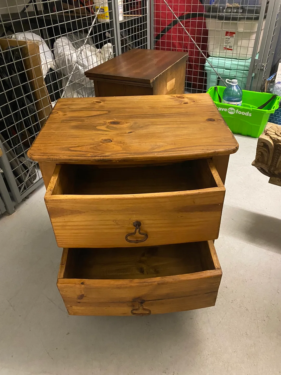 Rustic Two-Drawer Wooden Nightstand image indicator(2)