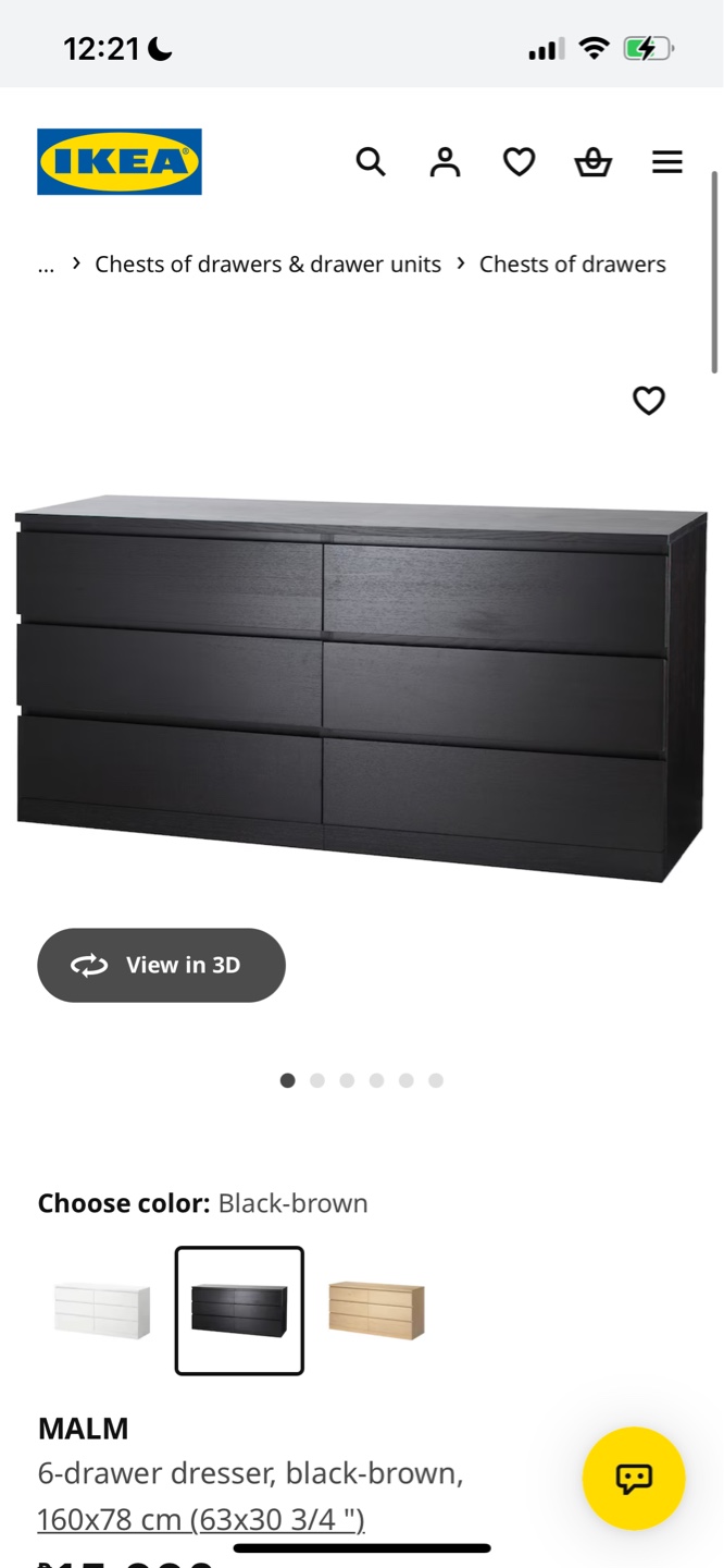 IKEA MALM 6-Drawer Dresser - Black-Brown - photo 2