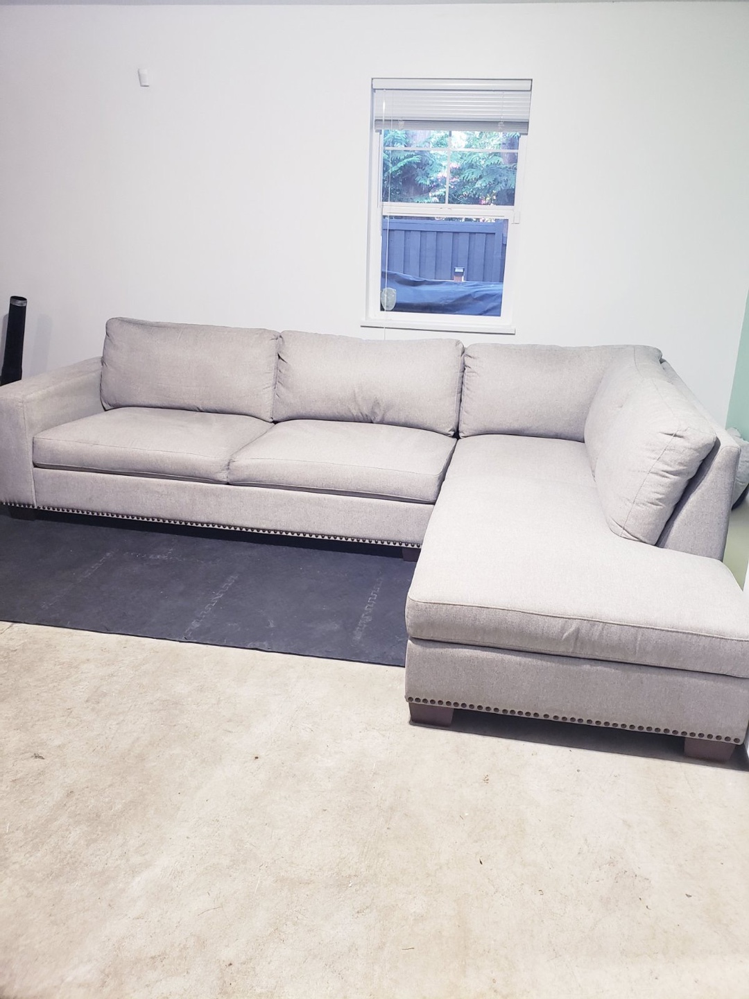 Grey L-Shaped Sectional Sofa ( Delivery Available )