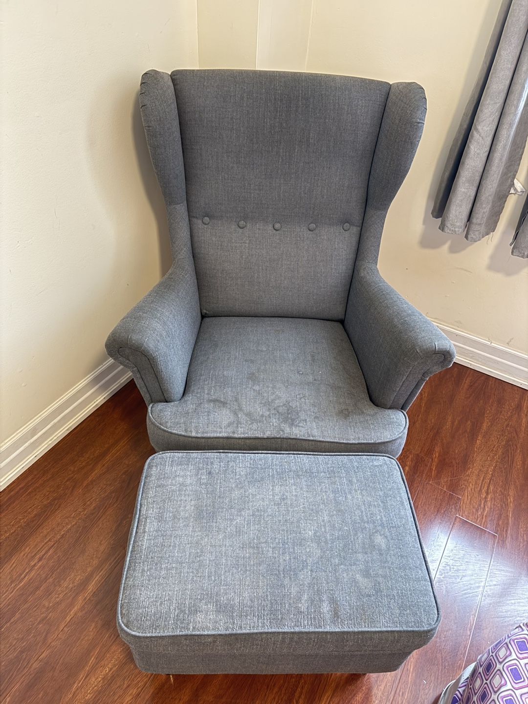 STRANDMON Armchair and Ottoman - Nordvalla Dark Grey - photo 2