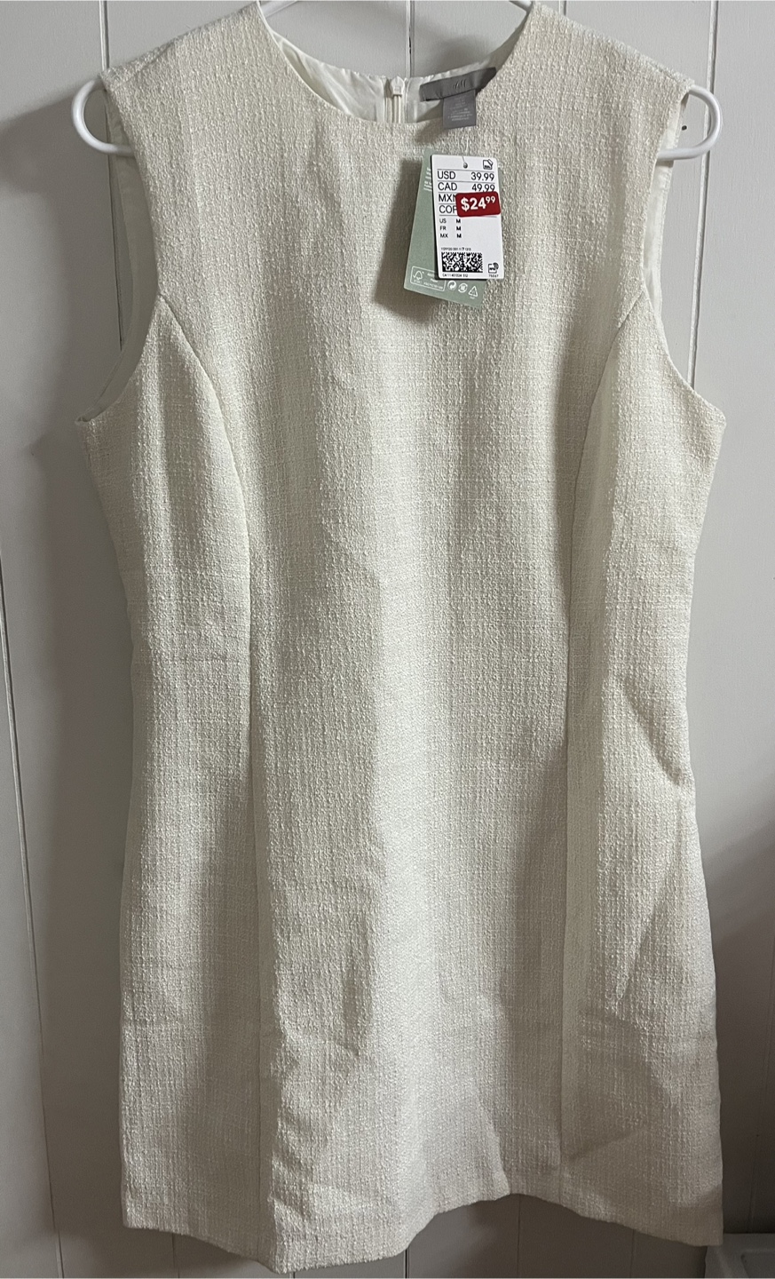 Off-White Sleeveless A-line Mini Dress