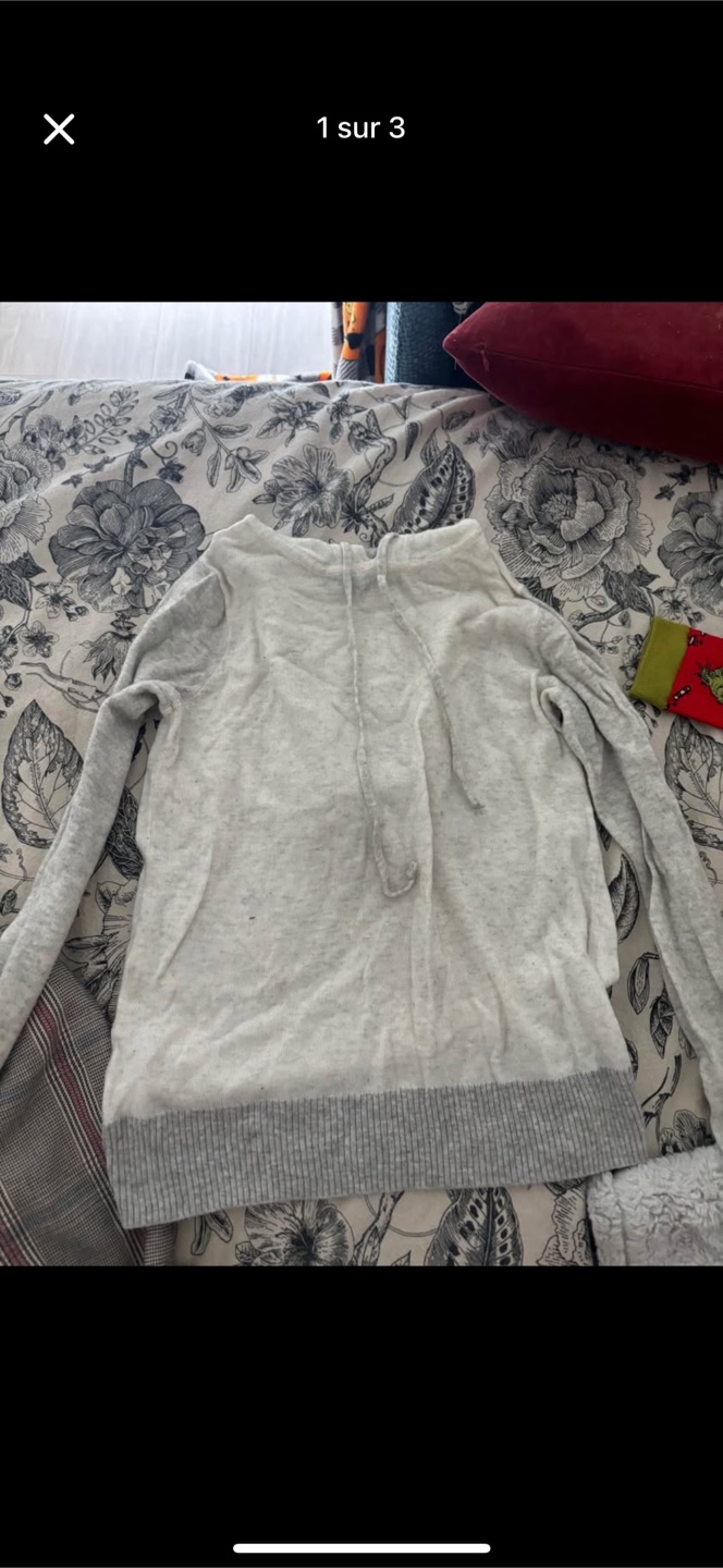 Grey Lightweight Knitted Hoodie Sweater XXS