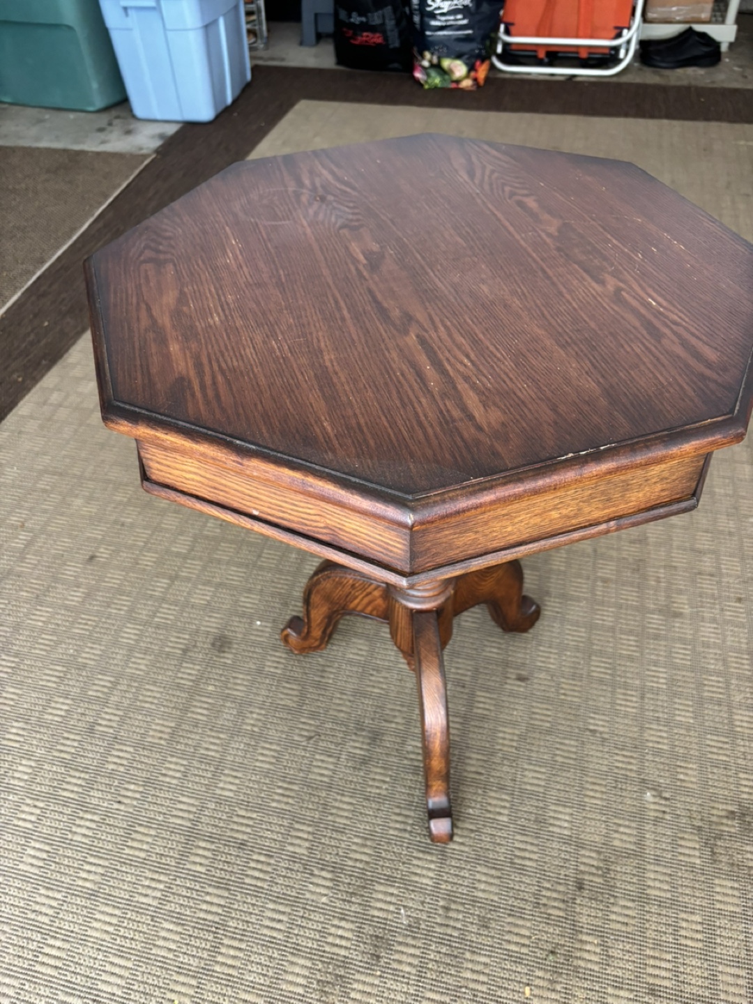 Octagon Wood Accent Table - photo 2