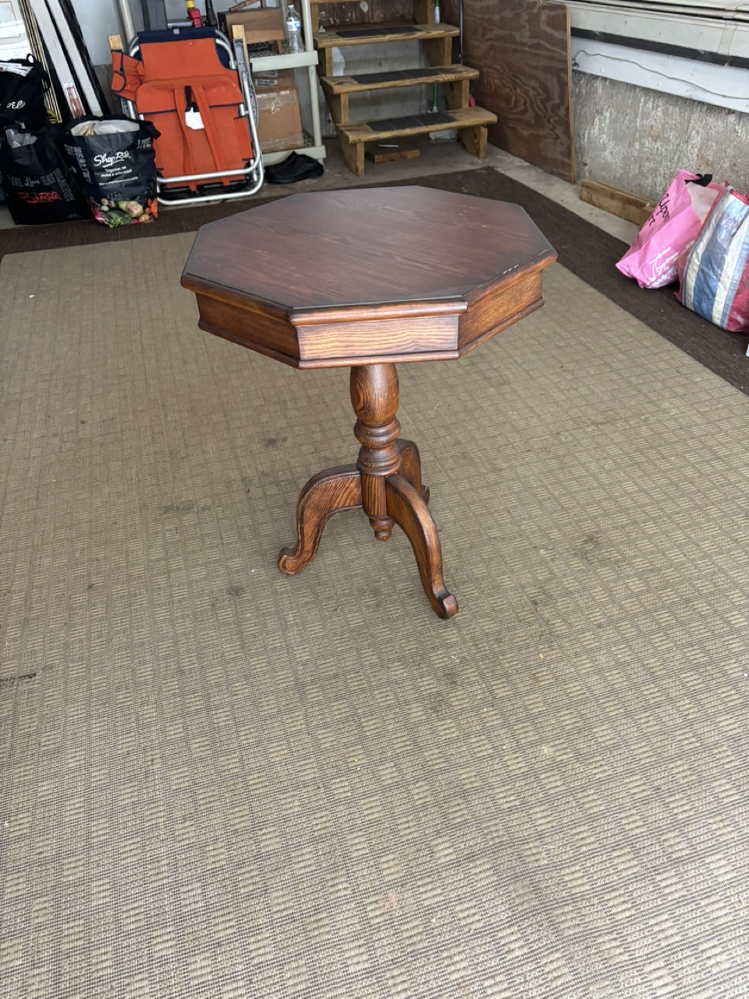 Octagon Wood Accent Table
