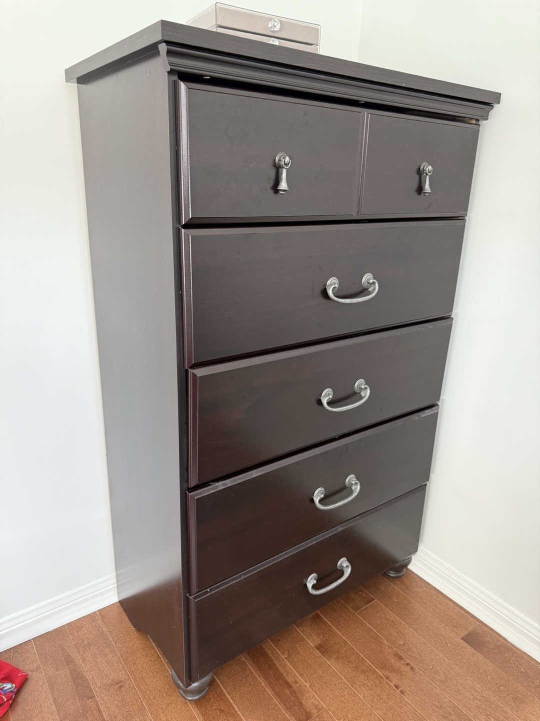 Dark Brown 5-Drawer Chest of Drawers - photo 2