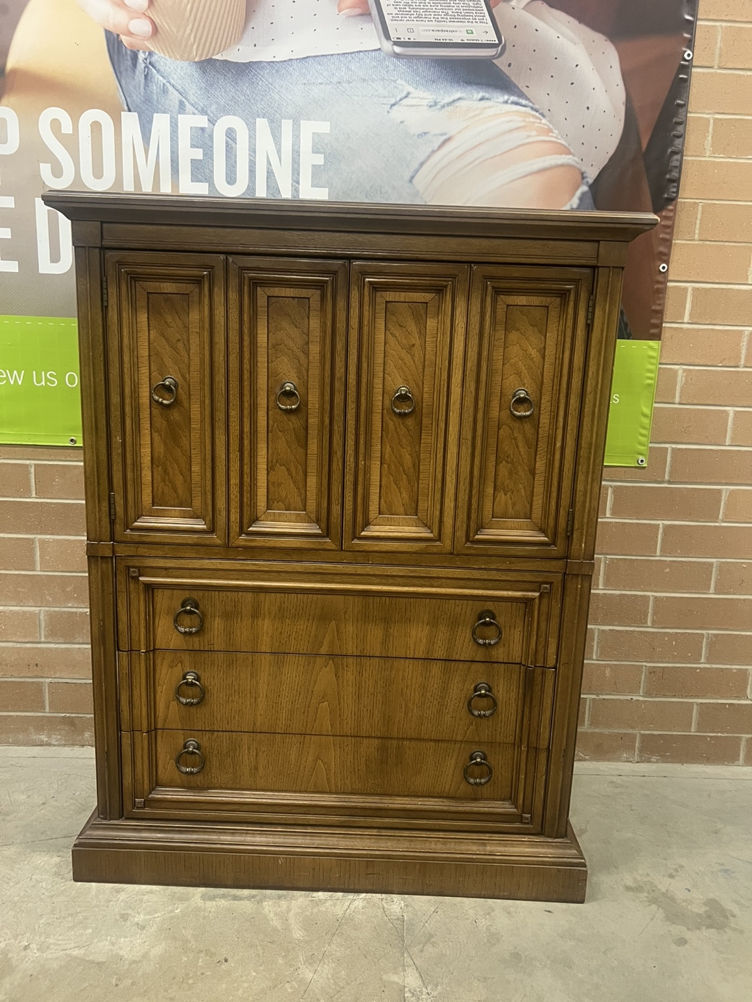 Wood Armoire with Drawers