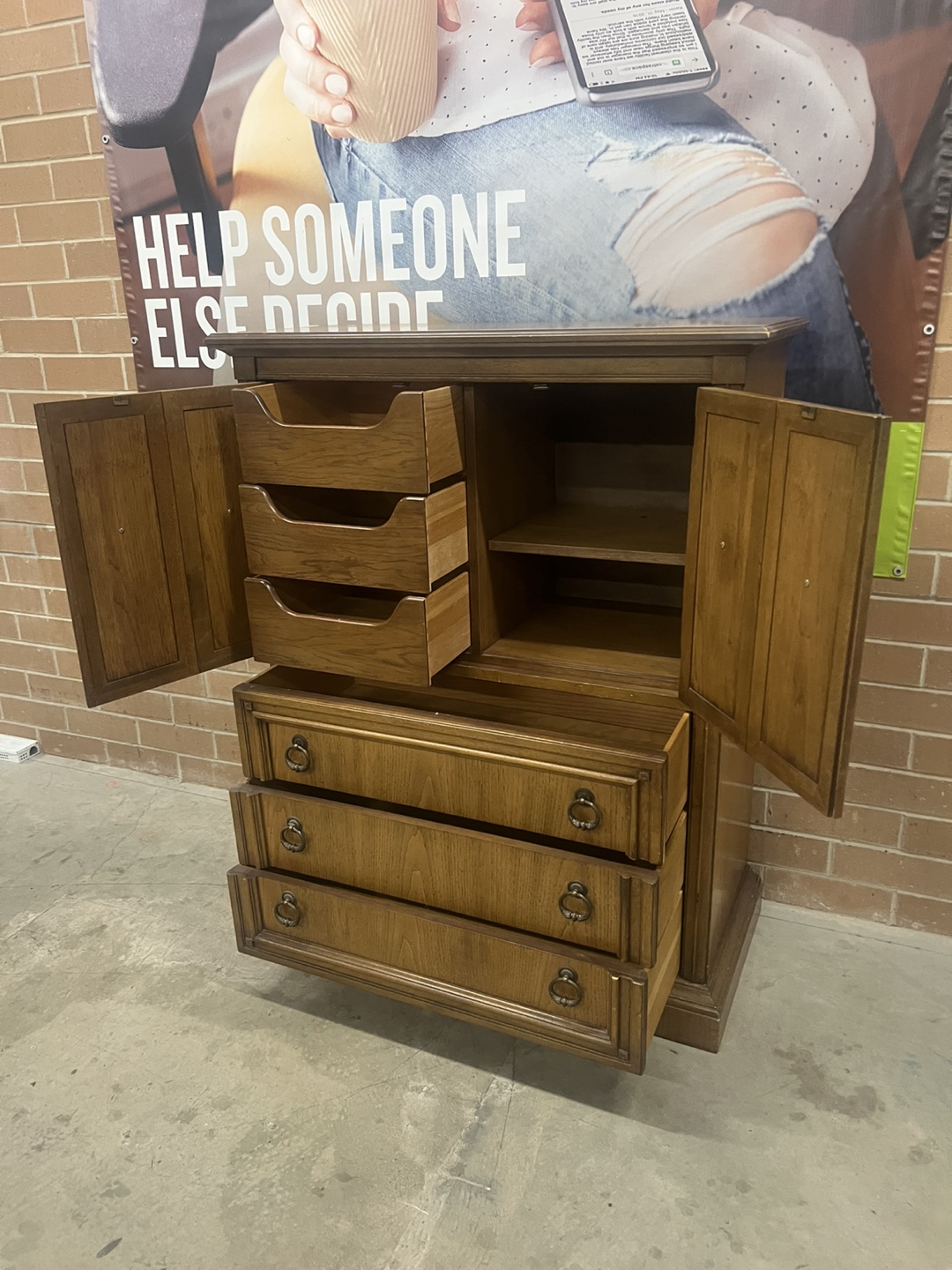 Wood Armoire with Drawers - photo 5