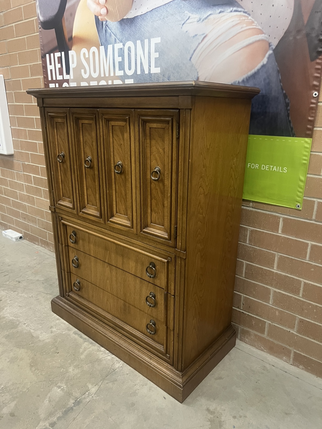 Wood Armoire with Drawers - photo 3