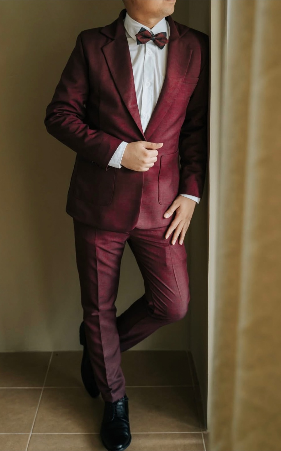 SLIM FIT Custom Burgundy TUXEDO SET - photo 2