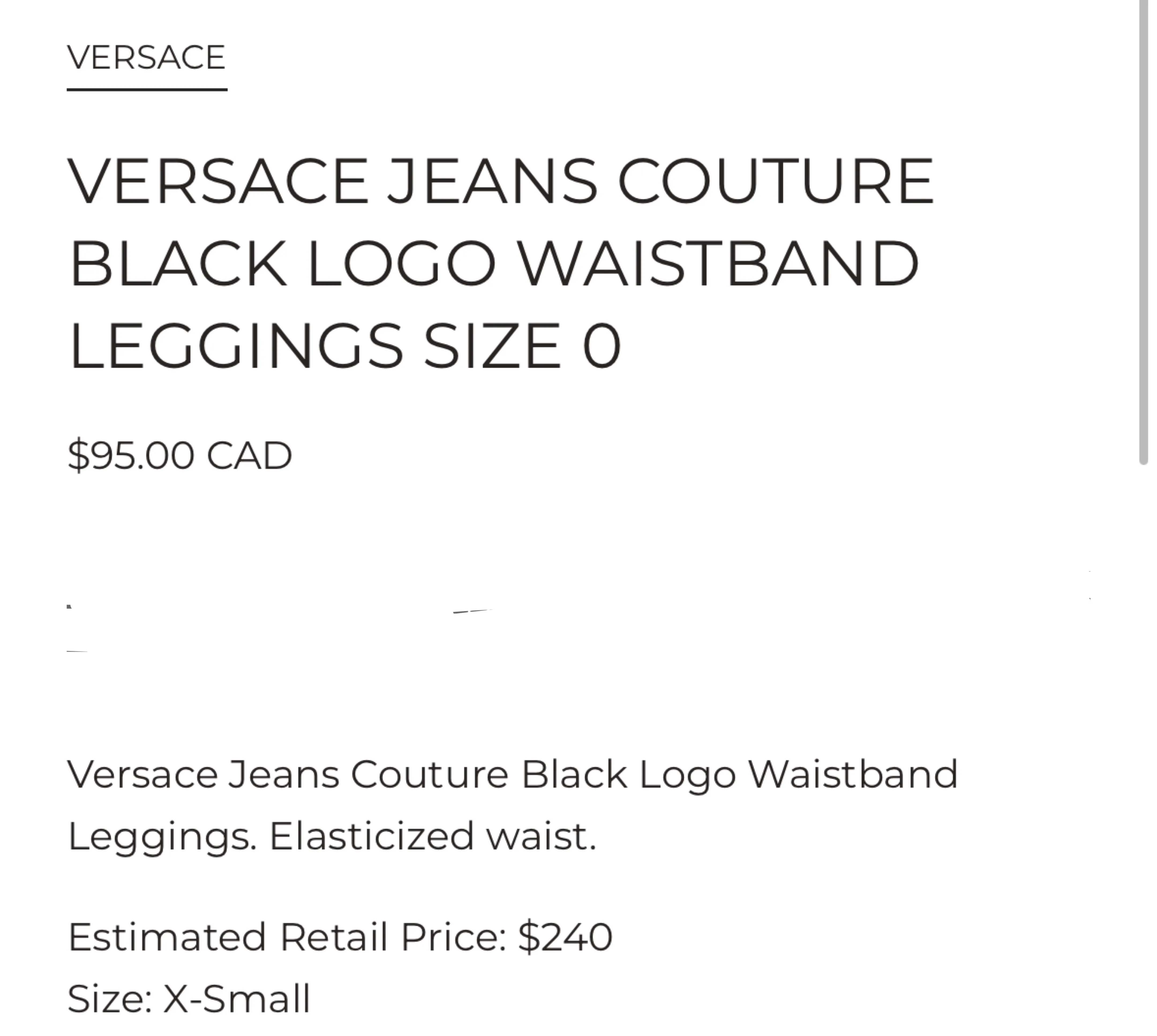 Authentic Versace Leggings black image indicator(4)