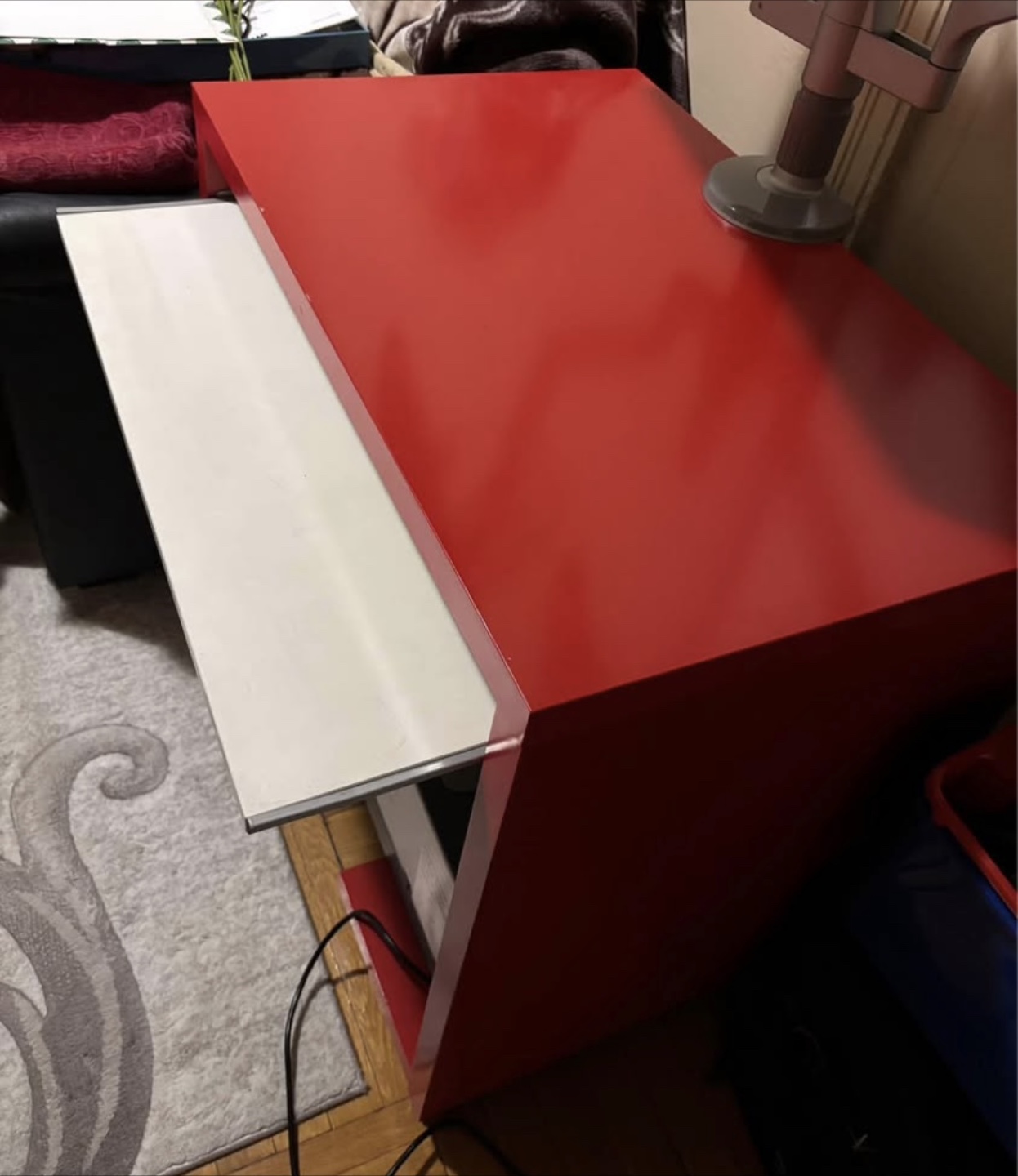 Red Computer Desk with Pull-Out Keyboard Tray - photo 2