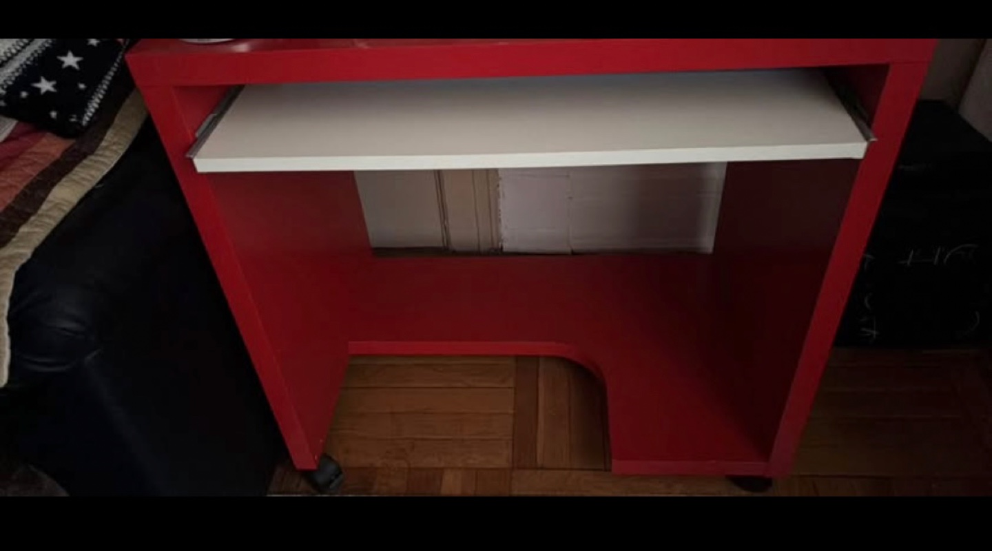 Red Computer Desk with Pull-Out Keyboard Tray - photo 3