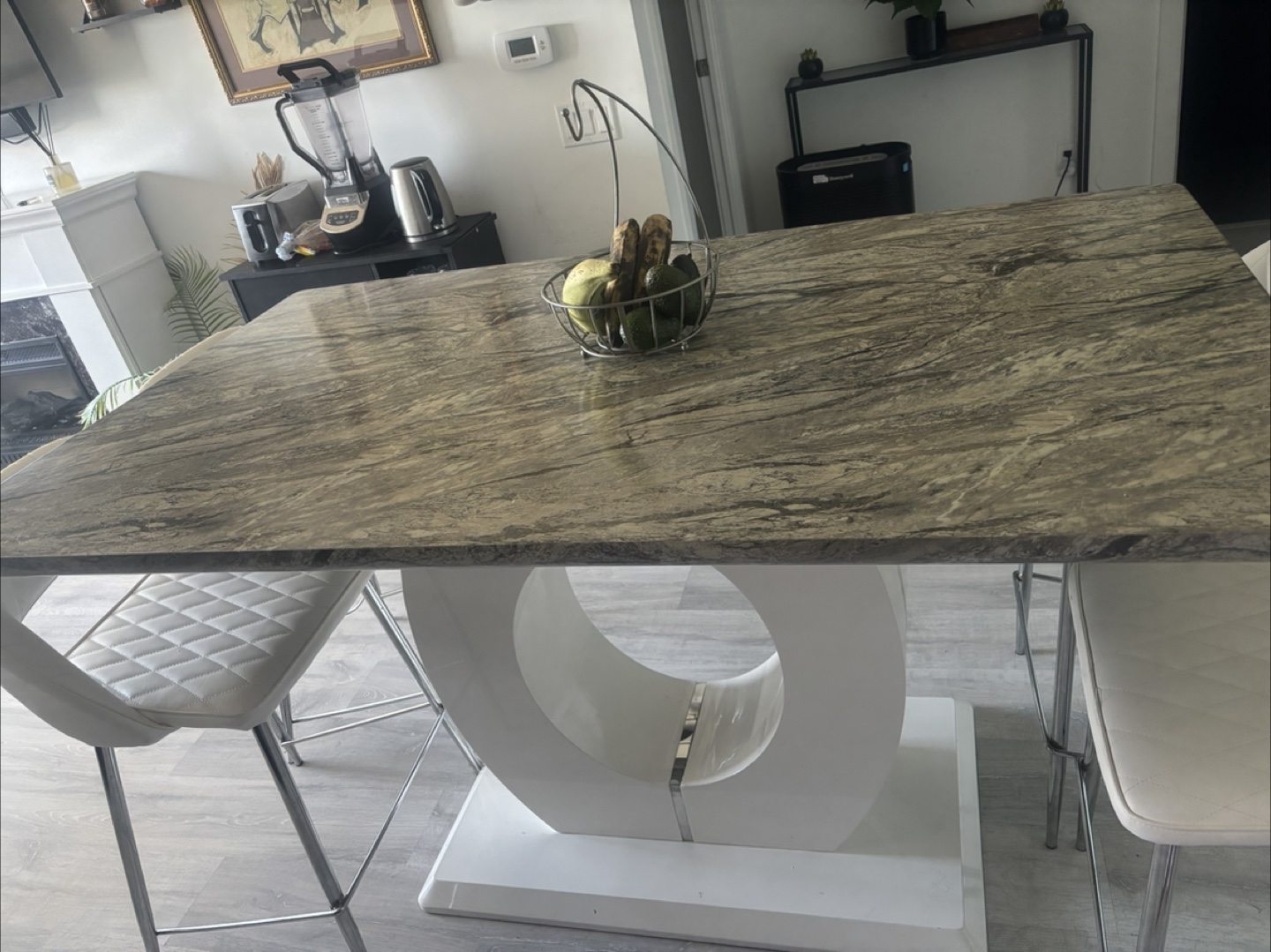 Faux Granite-top kitchen table with 6 chairs