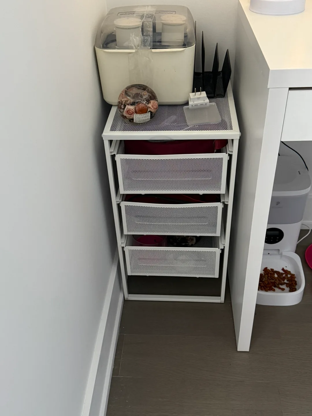 White 3-Drawer Rolling Cart Organizer thumbnail