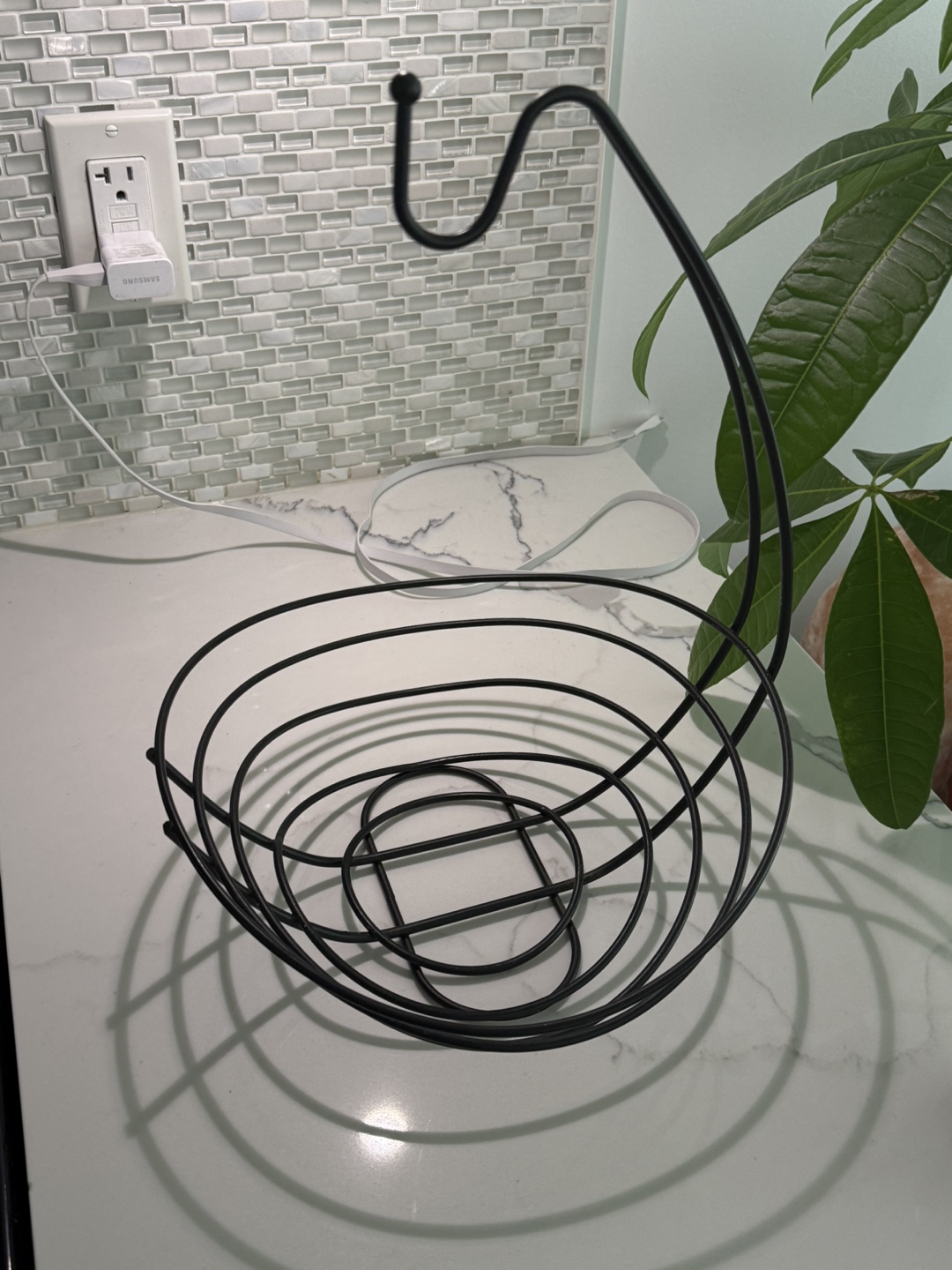 Black Metal Hanging Fruit Bowl - photo 2