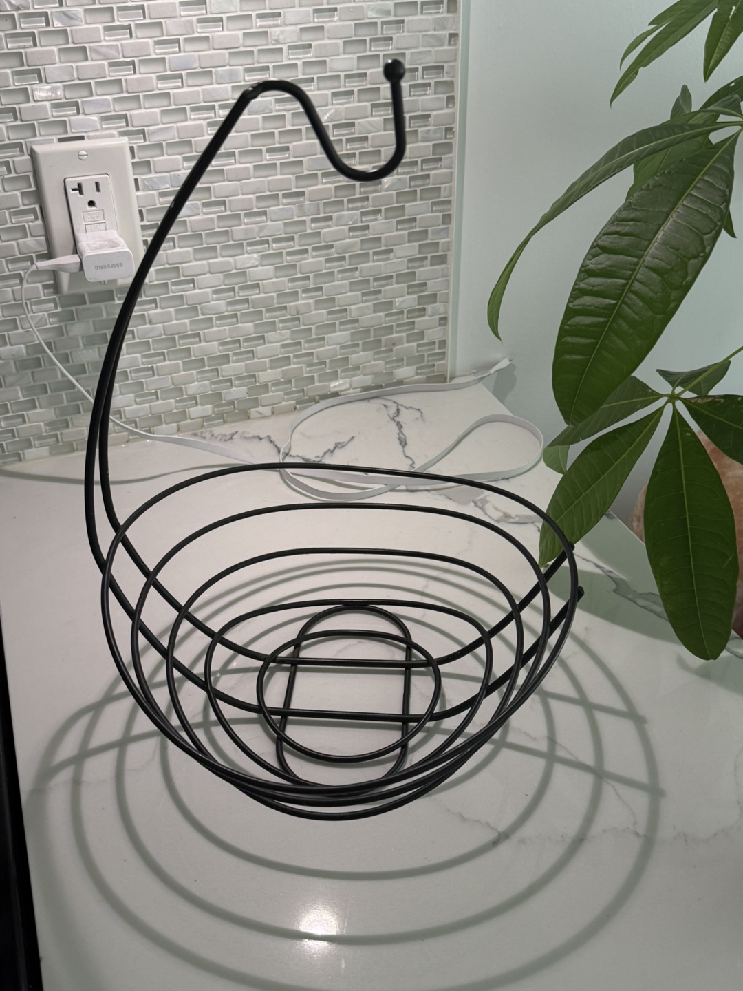 Black Metal Hanging Fruit Bowl