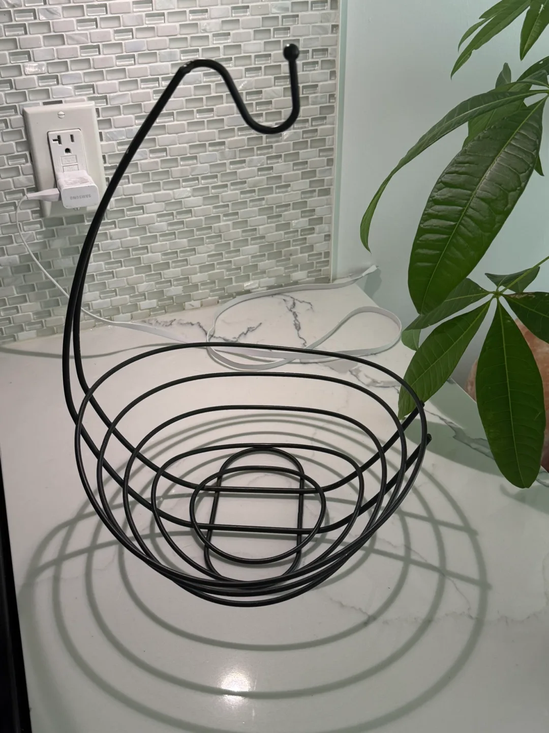 Black Metal Hanging Fruit Bowl thumbnail