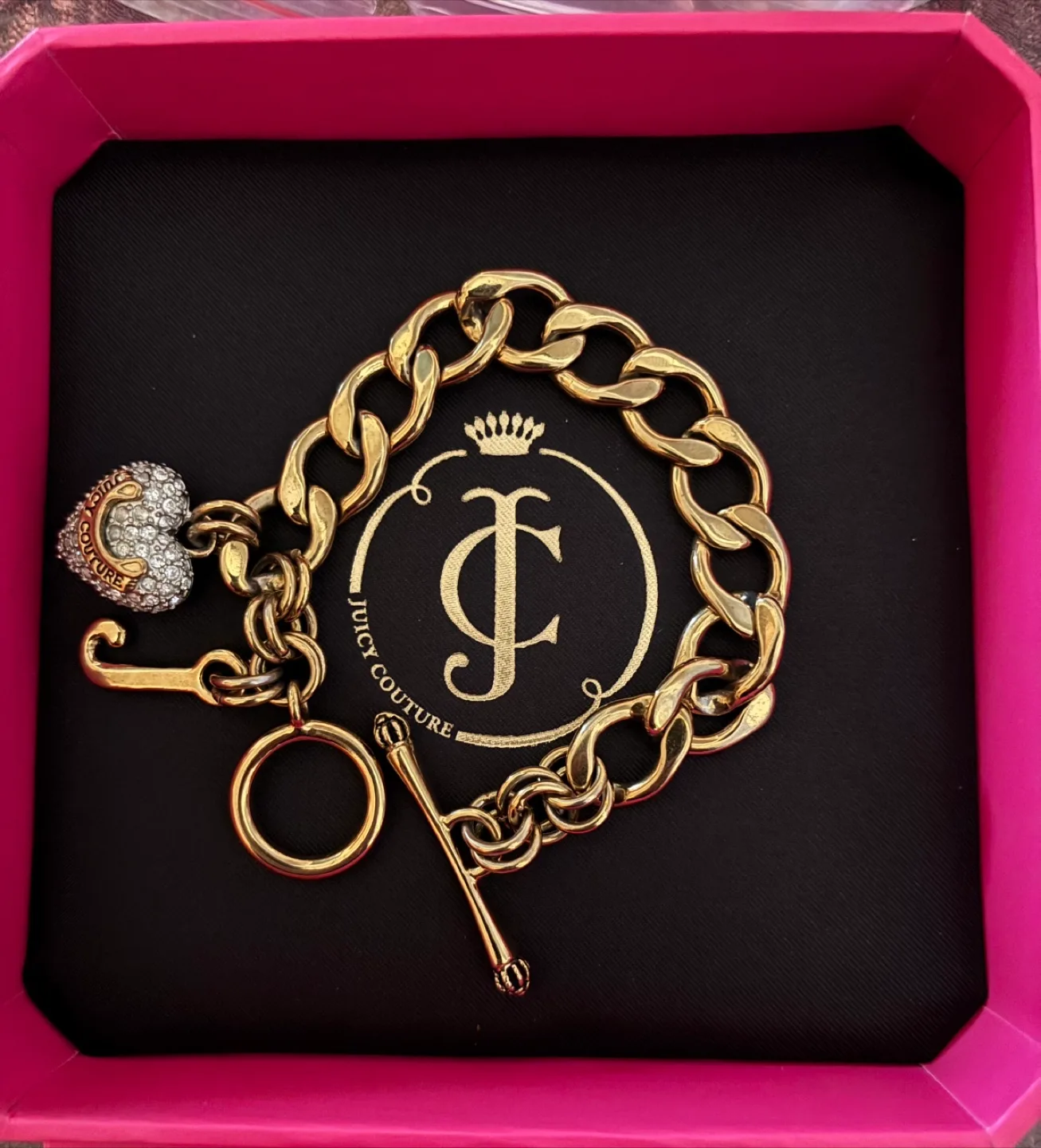 Juicy Couture Gold Heart Charm Bracelet thumbnail