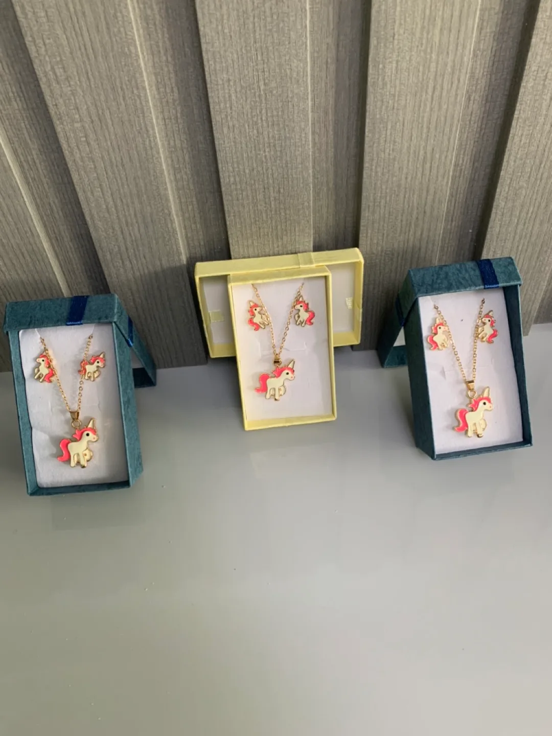 Three Unicorn Jewellery Sets - Necklace and Earrings image indicator(2)