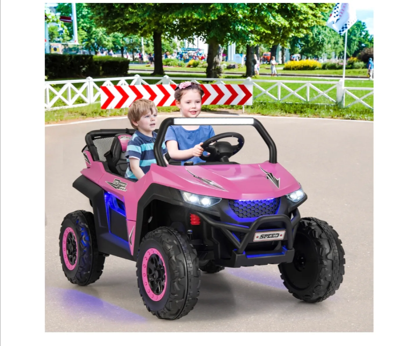 Pink 2 seater electric car image indicator(2)