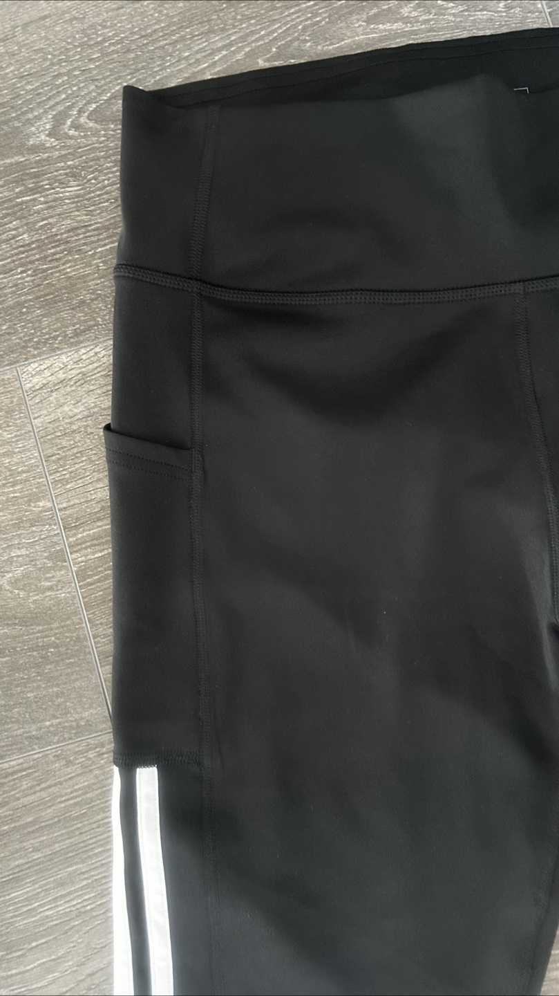 Adidas Women's Black Leggings with White Stripes - photo 5