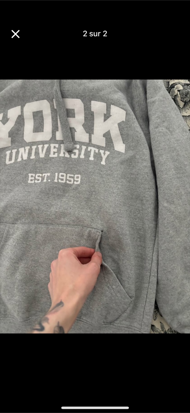 York University Grey Hoodie XS - photo 2