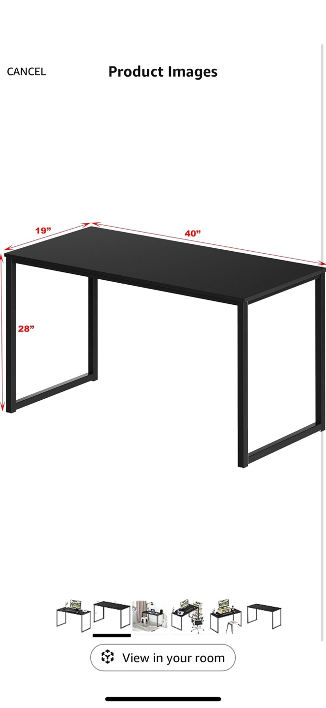 Black Computer Desk - 40" x 19" - photo 2