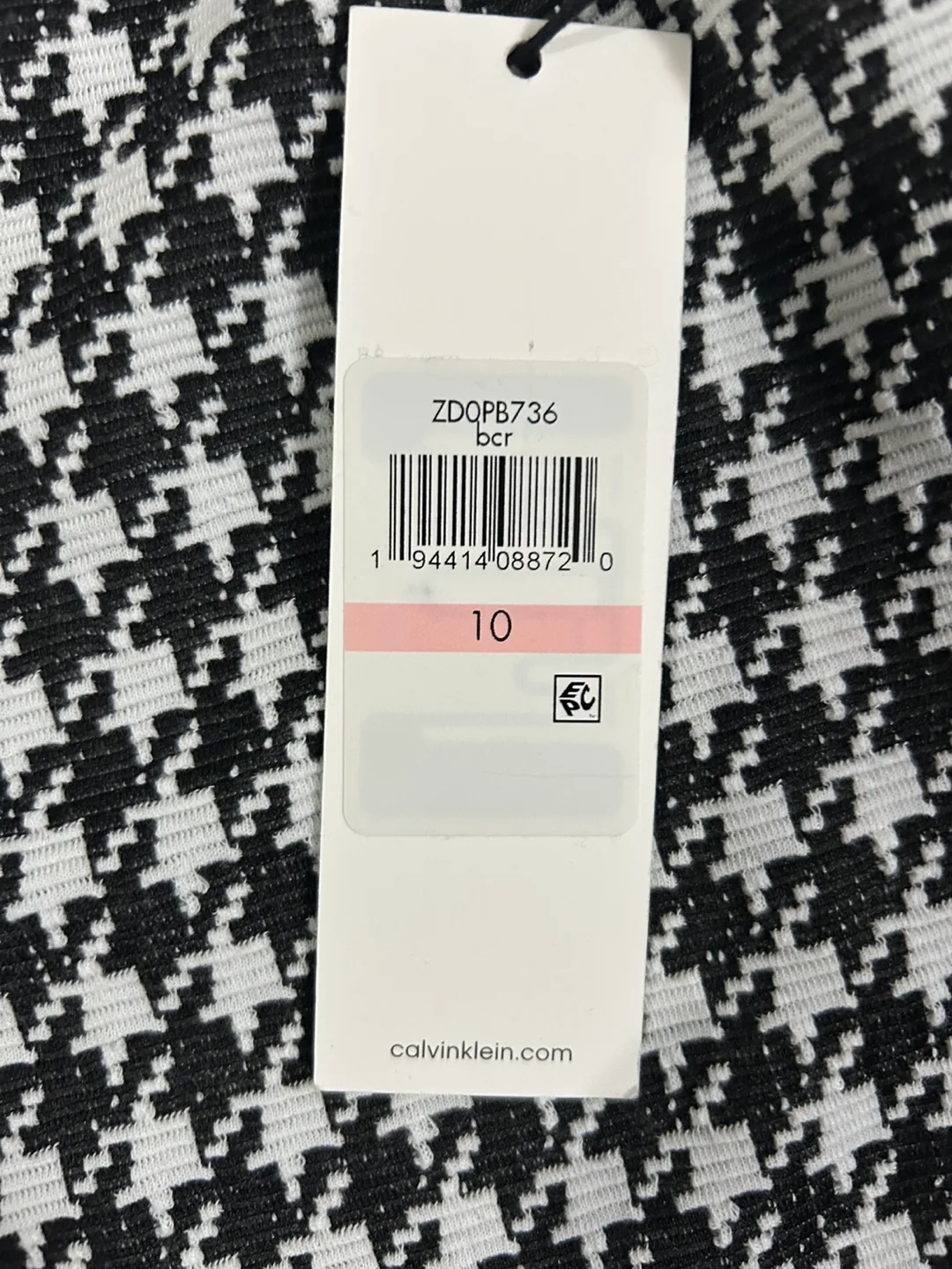 Calvin Klein Houndstooth Shift Dress, Size 10 image indicator(3)