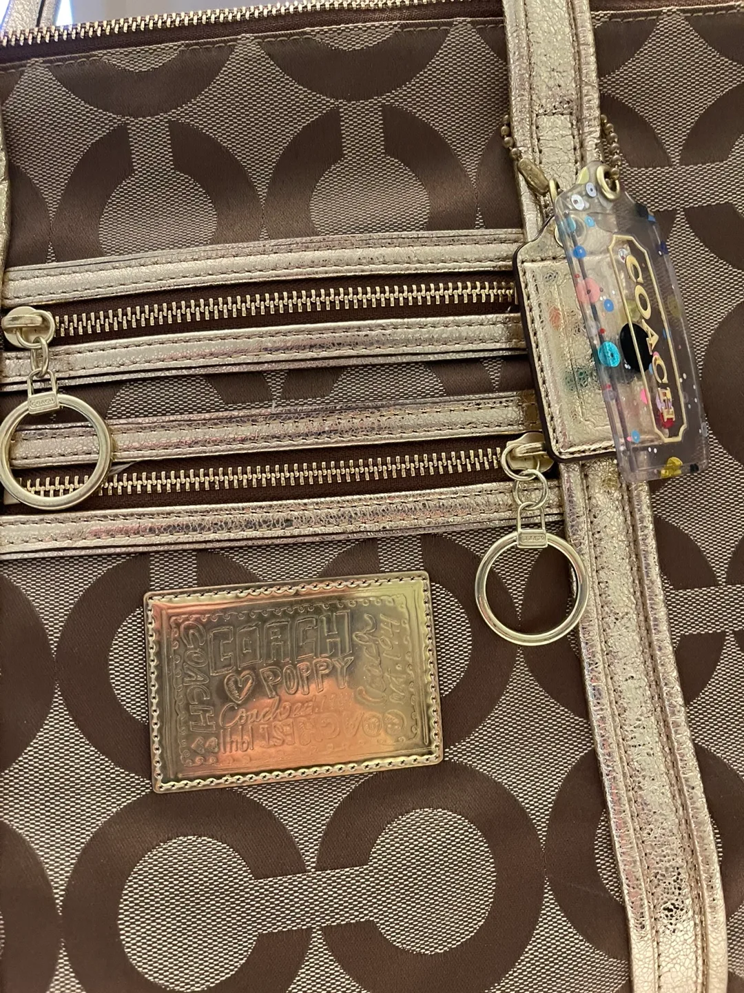 Authentic COACH Op Art Poppy tote bag canvas Style #13826 image indicator(2)