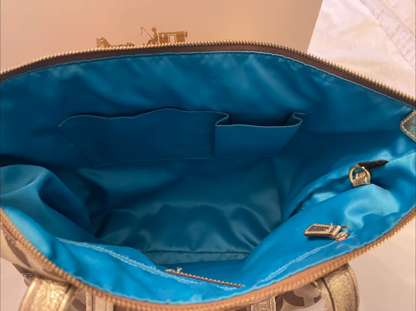 Authentic COACH Op Art Poppy tote bag canvas Style #13826 image indicator(7)