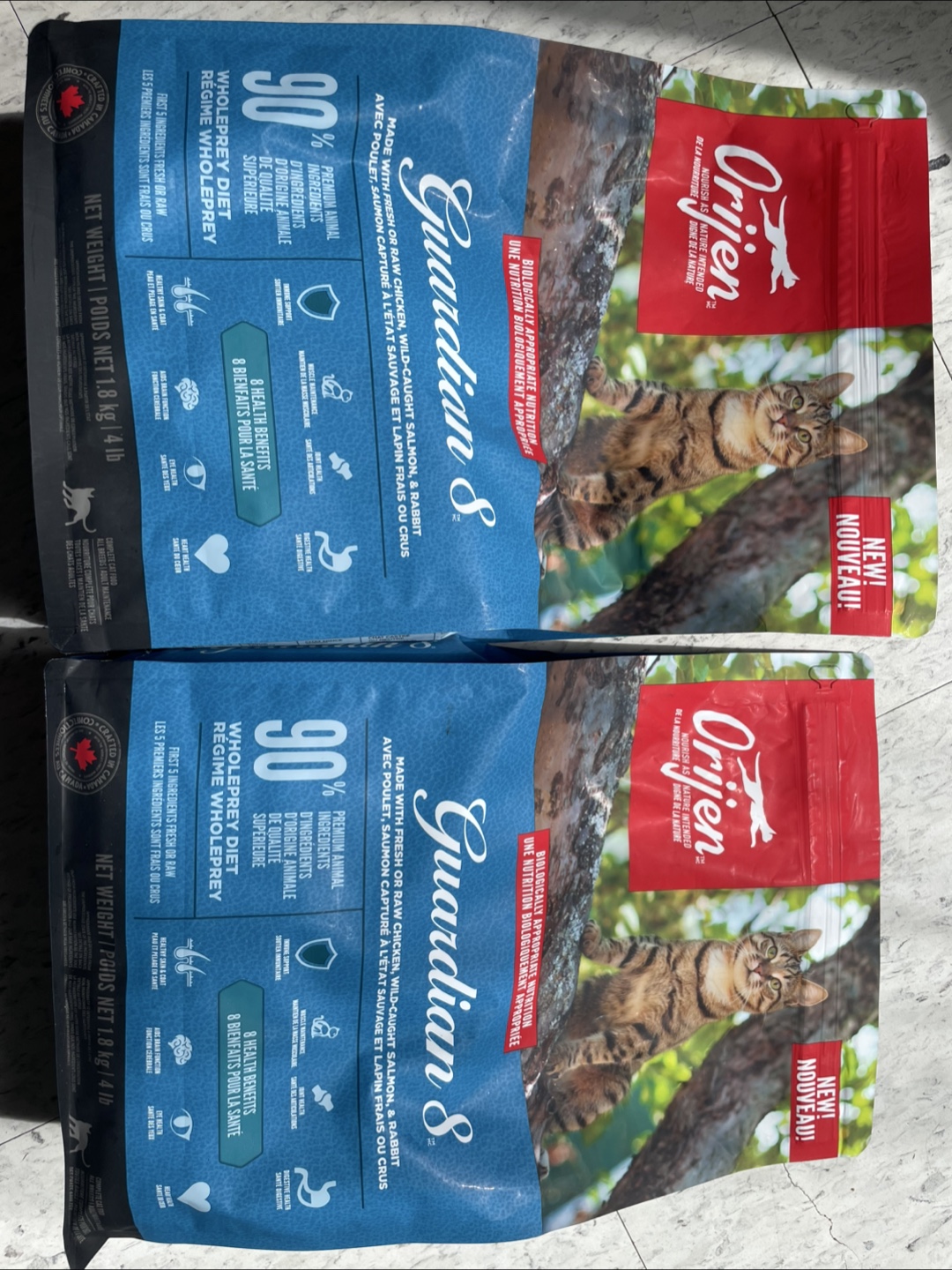 2 Bags Orijen Guardian 8 Cat Food